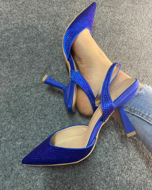 STILETTOS BRILLITOS  9CM Y MEDIO DE TACON AZUL