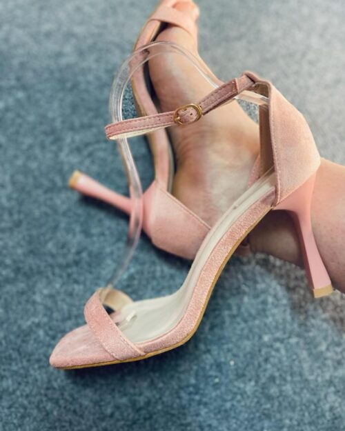 TACON TIRA Y TACON FINO 8CM Y MEDIO DE TACON ROSA