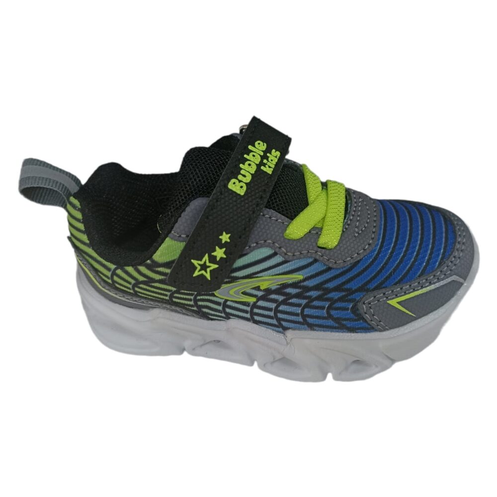 DEPORTIVA NIÑO LUCES GRIS VELCRO
