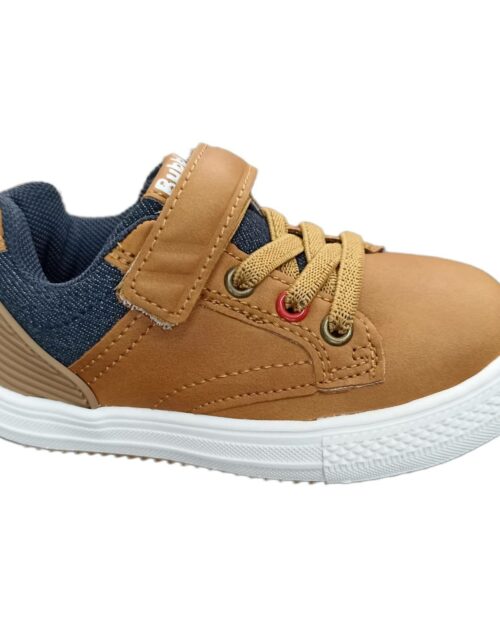 CALZADO NIÑO VELCRO DETALLE VAQUERO CAMEL