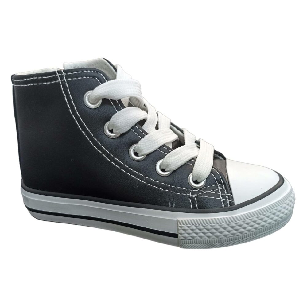 BOTITA UNISEX CREMALERA LATERAL NEGRO