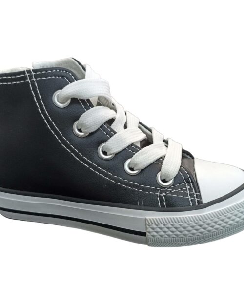 BOTITA UNISEX CREMALERA LATERAL NEGRO