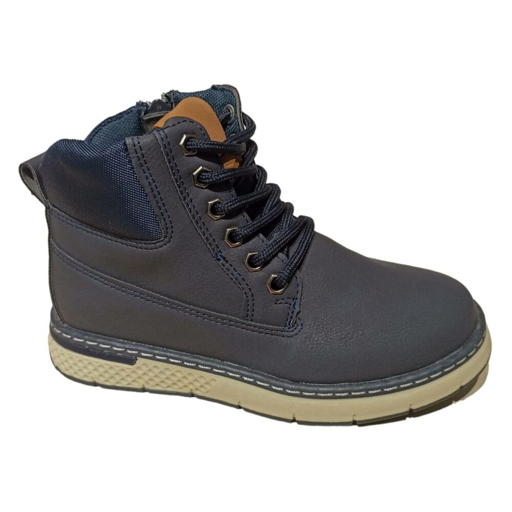 BOTA NIÑO MONTAÑA CREMALLERA LATERAL MARINO