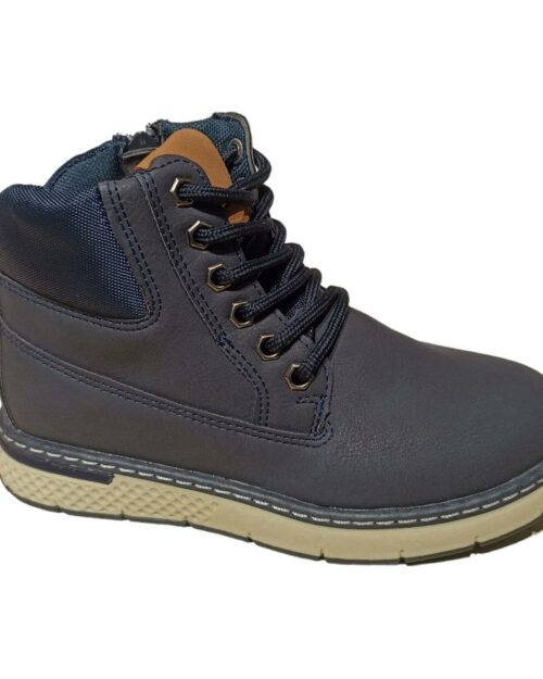 BOTA NIÑO MONTAÑA CREMALLERA LATERAL MARINO