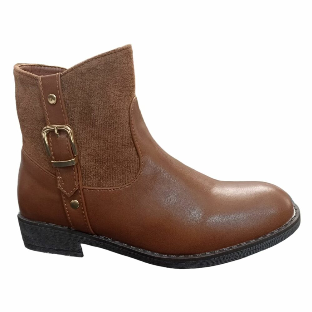 BOTIN NIÑA HEBILLA LATERAL CAMEL
