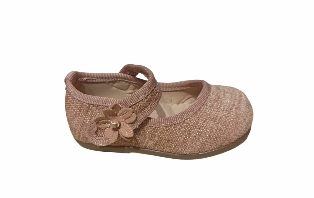 MERDECITAS NIÑA LINO FLOR VELCRO ROSA