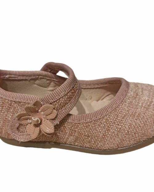 MERDECITAS NIÑA LINO FLOR VELCRO ROSA