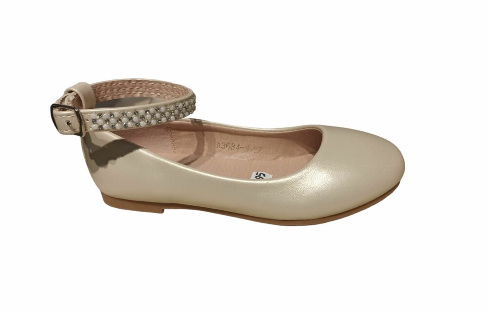 MANOLETINA ATADA TOBILLO BEIGE PERLAS