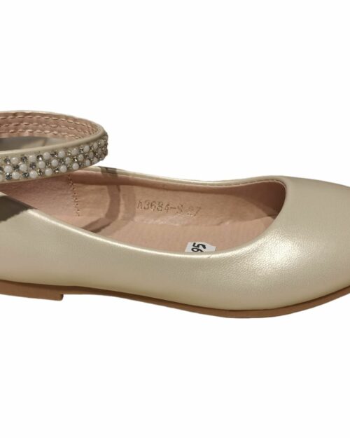 MANOLETINA ATADA TOBILLO BEIGE PERLAS