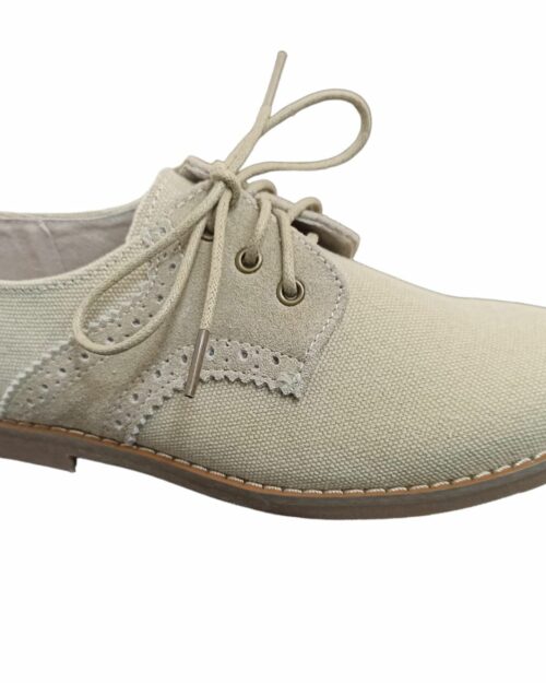 BLUCHER DE LINO DETALLE ANTELINA BEIGE