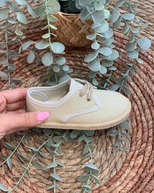 ZAPATO LINO CORDONES MICHU (FABRICACIÓN ESPAÑOLA) BEIGE