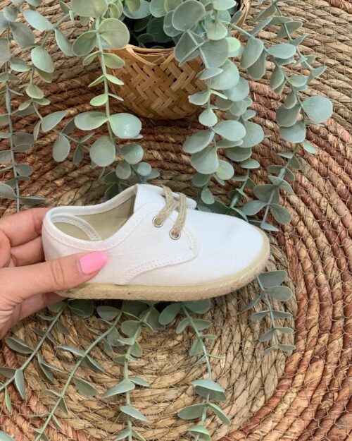 ZAPATO LINO CORDONES MICHU (FABRICACIÓN ESPAÑOLA) BLANCO