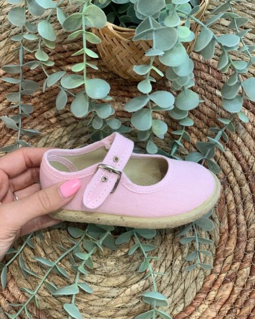 MERCEDITA DE NIÑA ESPARTO DE LONA ROSA