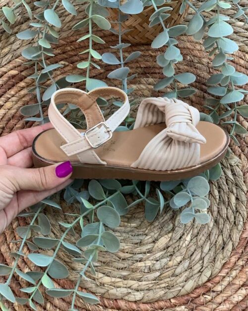 SANDALIA NIÑA LAZO DELANTERO BEIGE