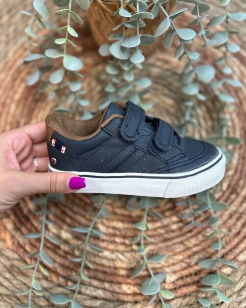 DEPORTIVA NEW DOBLE VELCRO NIÑO MARINO