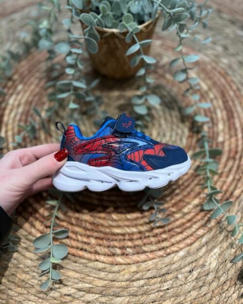 Deportiva Spiderman de luces niño Marino