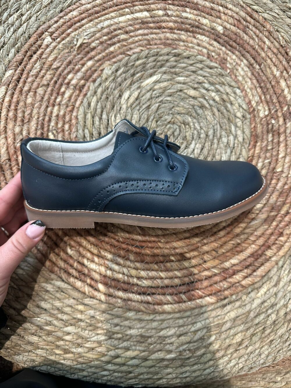 Calzado blucher de polipiel cordones azul marino