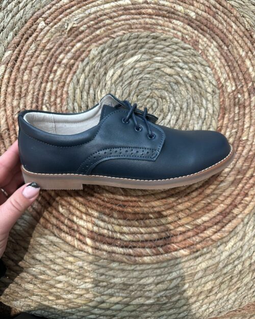 Calzado blucher de polipiel cordones azul marino
