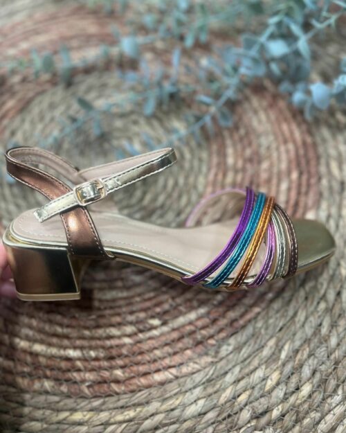 Sandalia de tiras con 5cm de tacón multicolor - CLAUDIA