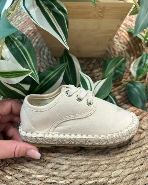 Espartina de cordones niño beige