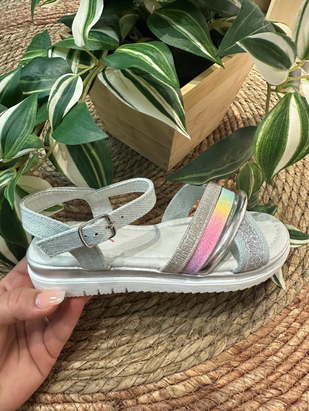 Sandalia niña azul y multicolor- MARIBEL