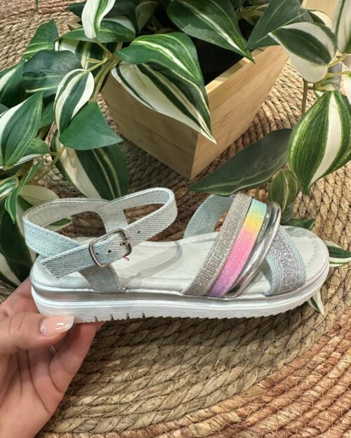Sandalia niña azul y multicolor- MARIBEL