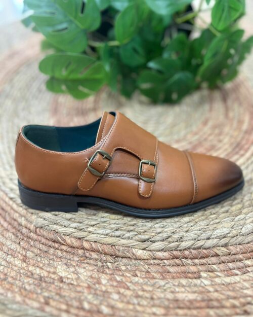 Calzado de vestir caballero hebillas camel- SAMUEL