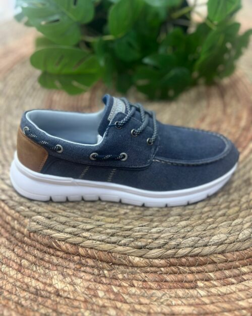 Calzado caballero confortable cordones azul- ORIGINAL