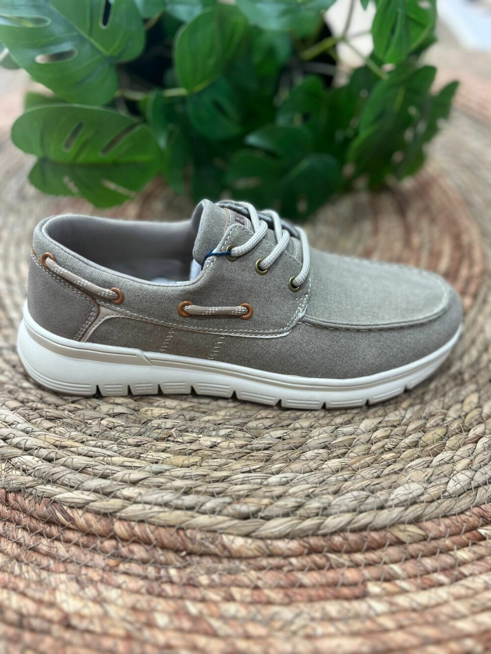 Calzado caballero confortable cordones beige- ORIGINAL
