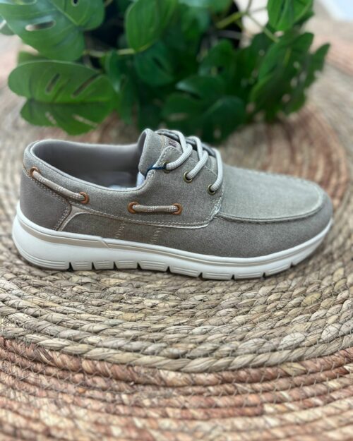 Calzado caballero confortable cordones beige- ORIGINAL