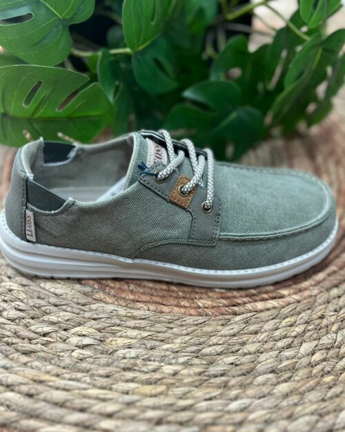 Calzado caballero confortable cordones verde-MARCOSS