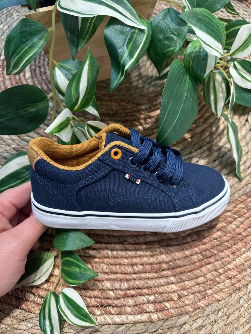 Calzado casual de lona azul marino