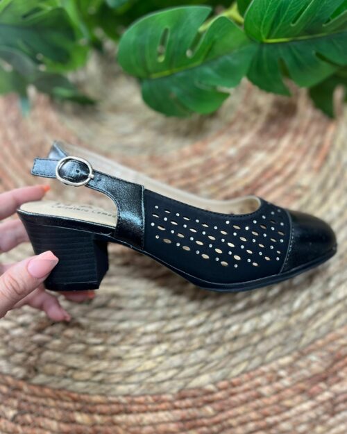 Calzado confortable talón fuera de 5cm de tacón negro