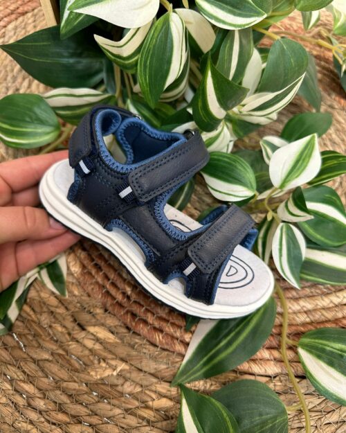 Sandalia niño deportiva doble velcro azul marino