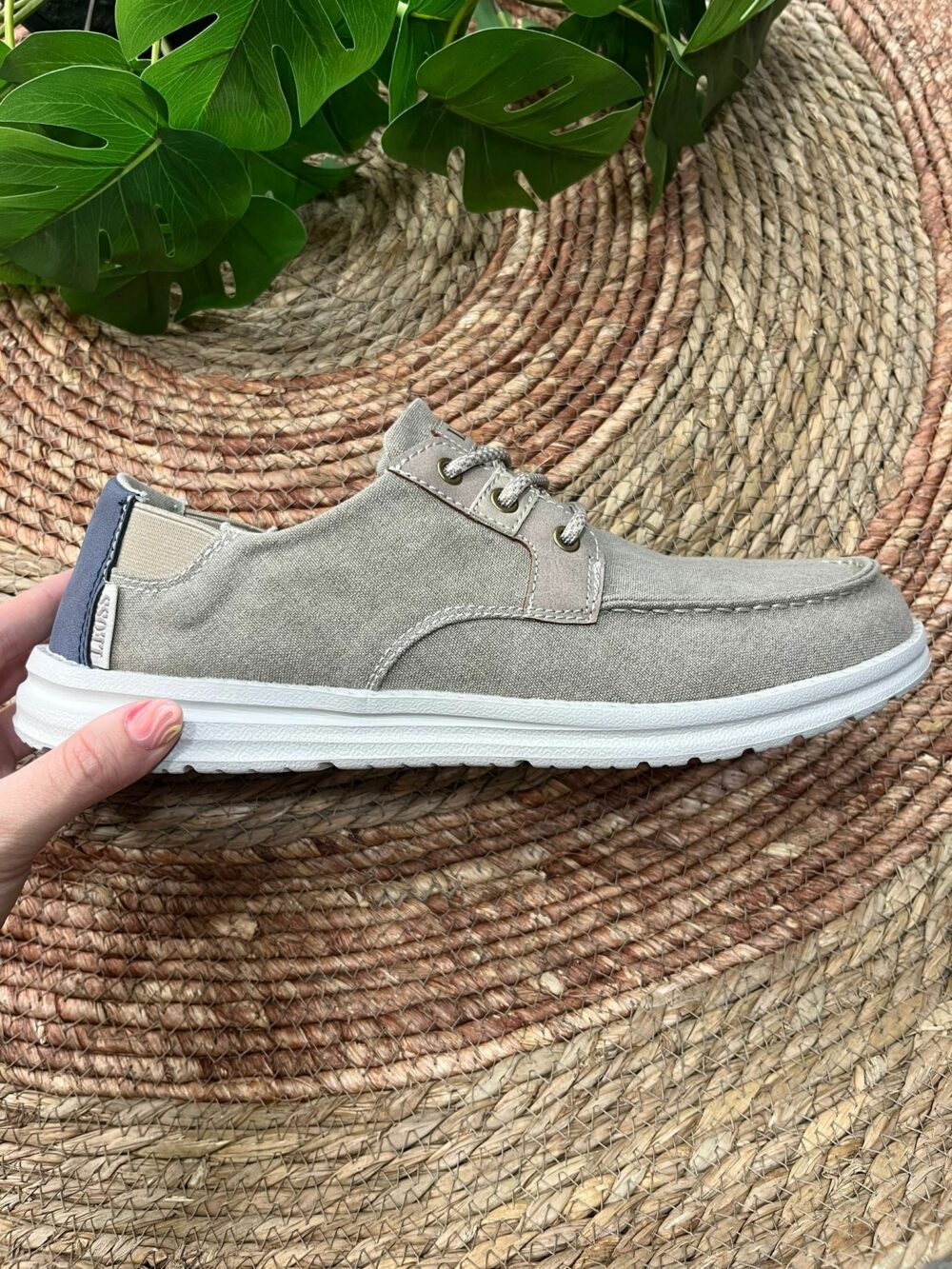 Deportiva confortable elastico lateral beige