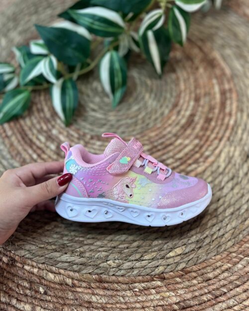 Deportiva rosa unicornio con luces